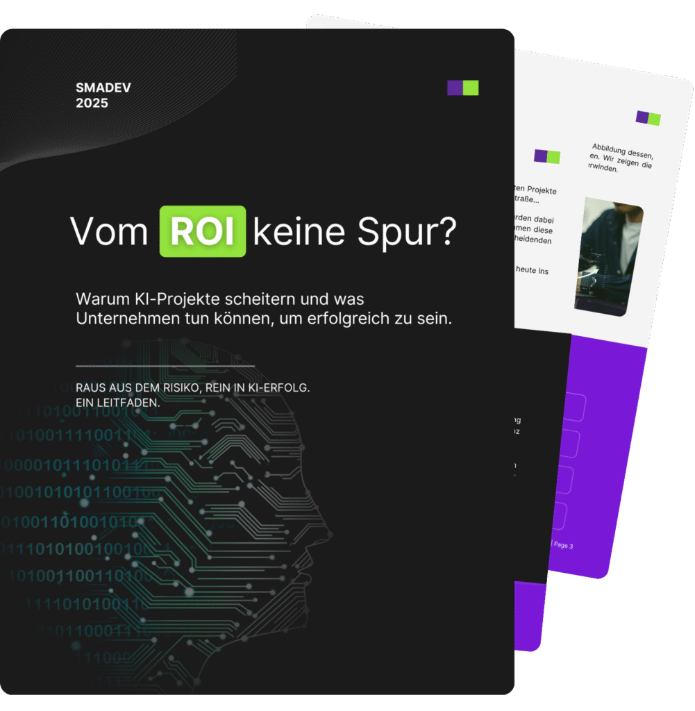 Cover-Visualisierung des Strategie-Whitepapers: Der 6-Schritte-Plan für wertschöpfende KI im Unternehmen – Von Data Readiness bis zum ROI für C-Level Entscheider."